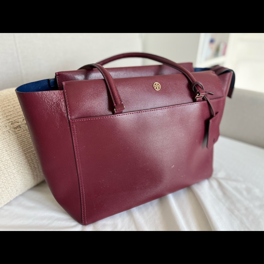 Tory Burch Leather Large Tote bag - burgundy color